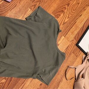 Olive Green Short Sleeve Top